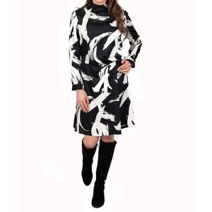 NEW SCAPA lauren perre long sleeve dress in black